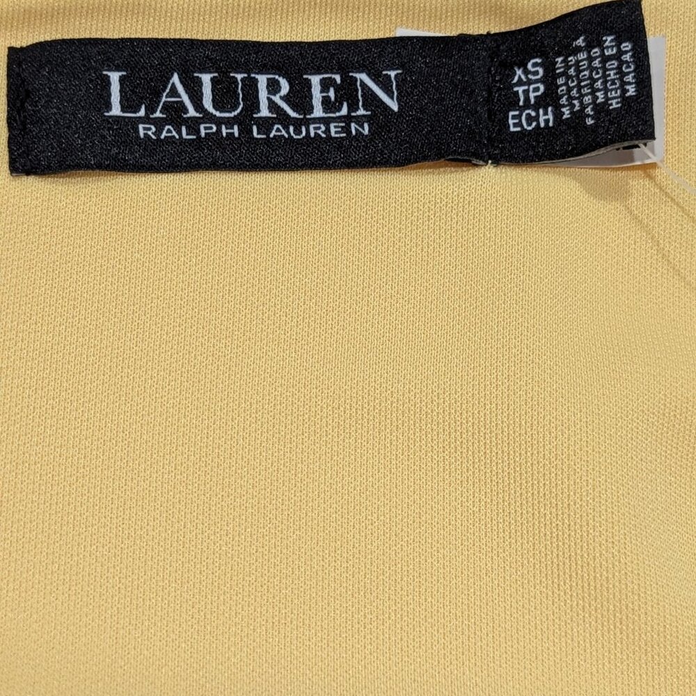 Lauren Woman Ralph Lauren Yellow Off Shoulder Stretch Jersey Top XS - Picture 4 of 6